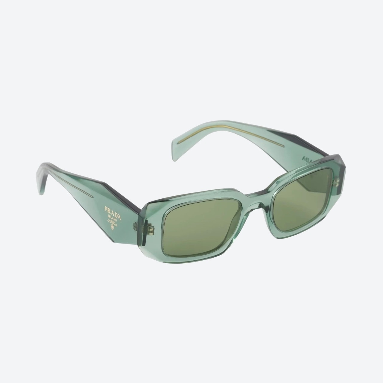 Prada Symbole sunglasses in Sage Green, front view